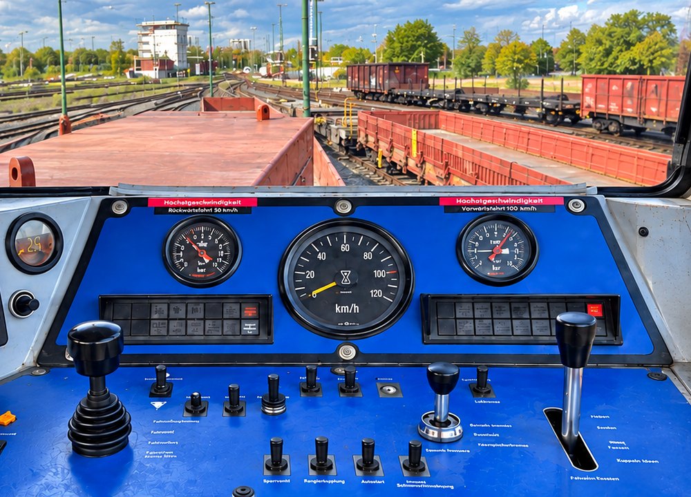 Lokrangierführer der Berrou Bahndienste GmbH im Einsatz